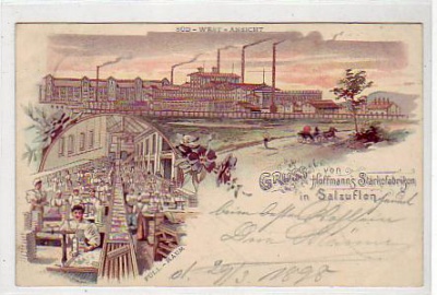 Bad Salzuflen Hoffmann´s Stärkefabrik Litho 1898