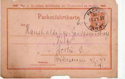 Berlin Spandau Packet-Fahrt 1897
