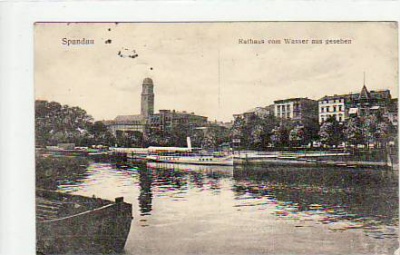 Berlin Spandau Rathaus und Dampfer 1917