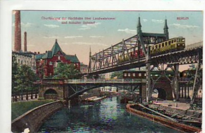 Berlin Kreuzberg Hochbahn über den Landwehrkanal 1911
