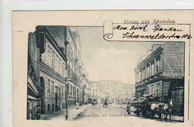 Berlin Spandau Stresow-Platz und Kaserne ca 1900