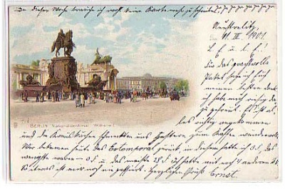 Berlin Mitte Litho Nationaldenkmal 1901