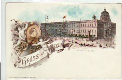 Berlin Mitte Litho vom Schloss ca 1900