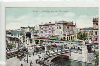 Berlin Kreuzberg Hochbahn Bahnhof Hallesches Tor ca 1915