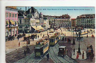 Nice Frankreich Place Massena,Strassenbahn 1926
