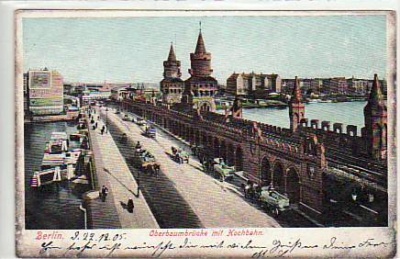 Berlin Kreuzberg Oberbaumbrücke Hochbahn 1905