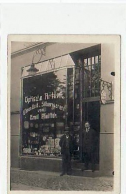 Berlin Spandau o.Köpenick Laden Foto Karte Uhren Emil Pfeiffer