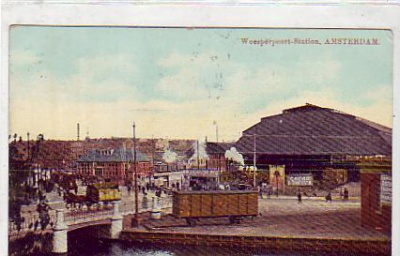 Amsterdam Weesperpoort-Bahnhof,Eisenbahn 1915  Niederlande
