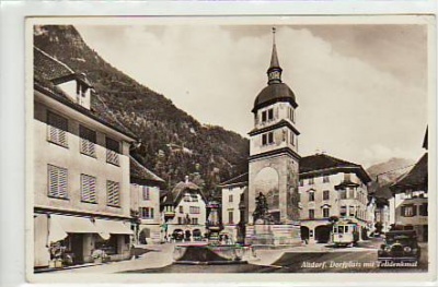Altdorf Dorfplatz Strassenbahn 1935 Schweiz
