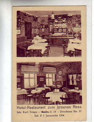 Berlin Mitte Restaurant zum braunen Ross Dresdener Str. 1934