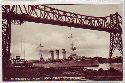 Rendsburg Kriegsschiff,Marine Foto Karte 1929