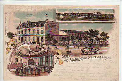 Berlin Marienhöhe-Südende-Steglitz Friedländer Litho 1900