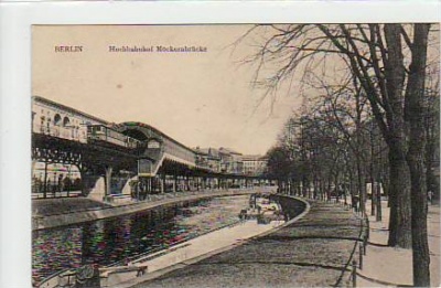 Berlin Kreuzberg Hochbahn Bahnhof Möckernbrücke ca 1910