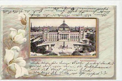 Berlin Mitte Reichstagsgebäude Prägekarte 1905