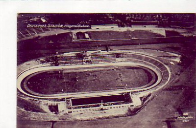 Berlin Grunewald Stadion Luftbild Foto Karte vor 1945