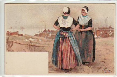 Trachten Künstlerkarte URK Hlassiers ca 1900