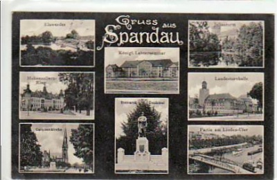 Berlin Spandau kleine Bilder AK von 1914
