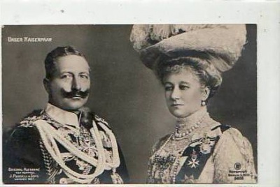 Adel Monarchie Kaiser Wilhelm der 2. und Frau 1914